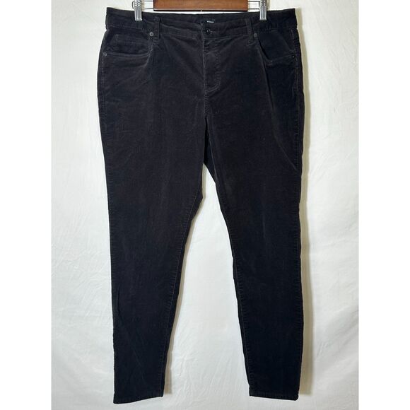 Edyson Women's Classic Dark Brown Skinny Mid Rise Corduroy Jeans Plus Size 16W - Picture 1 of 4
